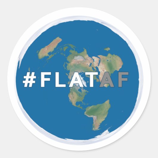 フラットアースステッカー | #flataf ラウンドシール (正面)
