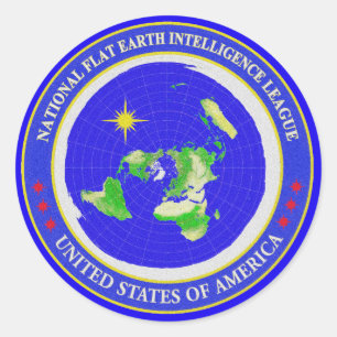 フラットアースデザイン- Intelligence League USA ラウンドシール