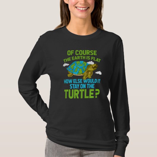 フラットアース協会 亀の象 メンズ レディース Tシャツ (正面)