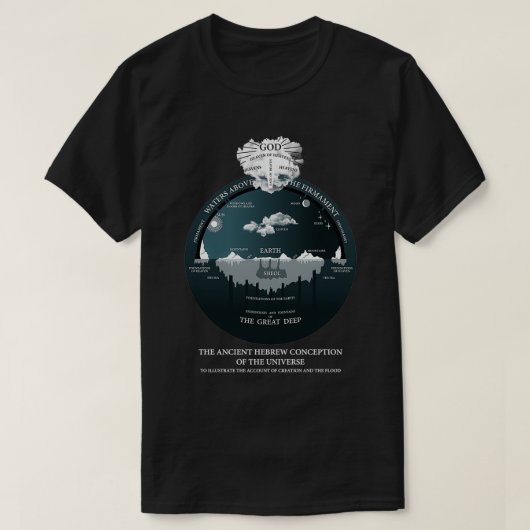 フラットアース古代ヘブライ人の概念 Tシャツ (デザイン正面)