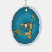 フラットアース地図 セラミックオーナメント (右)