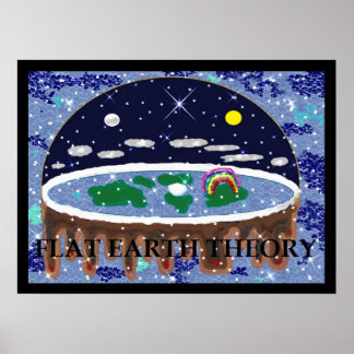 フラットアース理論ポップ・アートのアートポスター ポスター