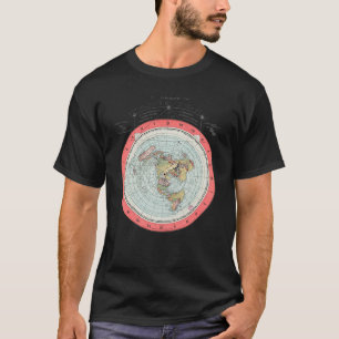 フラットアース・ソサエティ世界地図 Tシャツ