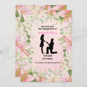 フラットエンゲージメント招待カードサイズ： 5" x 7 招待状 (正面/裏面)