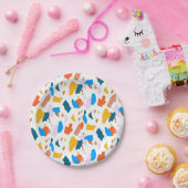 フラットカラフルテラゾパターン ペーパープレート (パーティー)