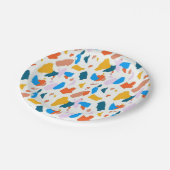 フラットカラフルテラゾパターン ペーパープレート (アングル)