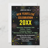 フラットカラフルニューイヤーズ大晦日パーティの招待状 招待状 (正面)
