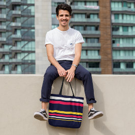 フラットカラーストライプ トートバッグ