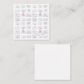 フラットカードからのラブレターハート ノートカード (正面/裏面)