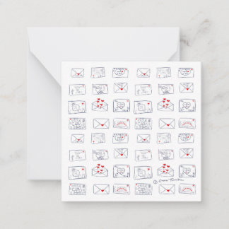 フラットカードからのラブレターハート ノートカード