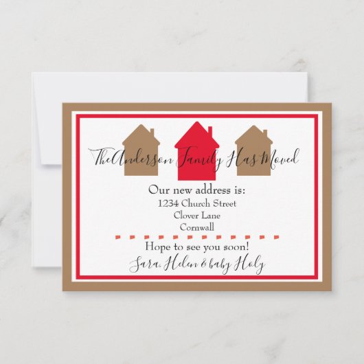 フラットカードのお知らせ – 移動しました 案内状 (正面)