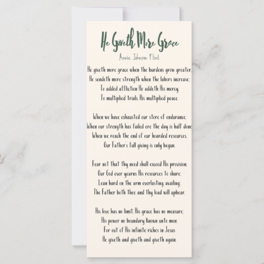 フラットカードアニー・ジョンソン・フリント彼がより恵みを与える (正面)