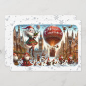 フラットカードメリークリスマス020(エルフサンタ) シーズンカード (正面/裏面)