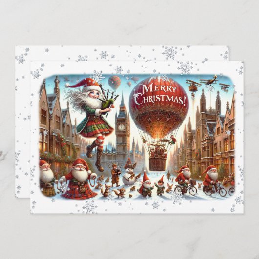 フラットカードメリークリスマス020（エルフサンタ） シーズンカード (正面/裏面)