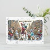 フラットカードメリークリスマス025（エルフサンタ） シーズンカード (スタンド正面)