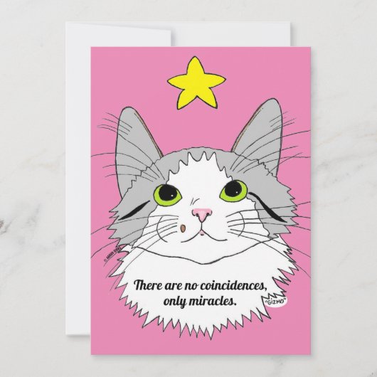 フラットカード偶然なし、唯一の奇跡の猫のギズモ (正面)