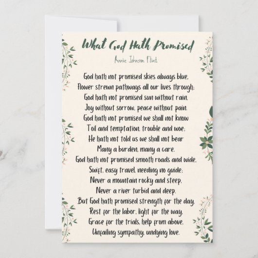 フラットカード神が約束したもの ノートカード (正面)