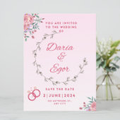 フラットカード結婚式の日付の招待を保存 (スタンド正面)