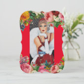 フラットカード1赤（雪の鳥） RFPMDesigns ©️ 2024 (スタンド正面)