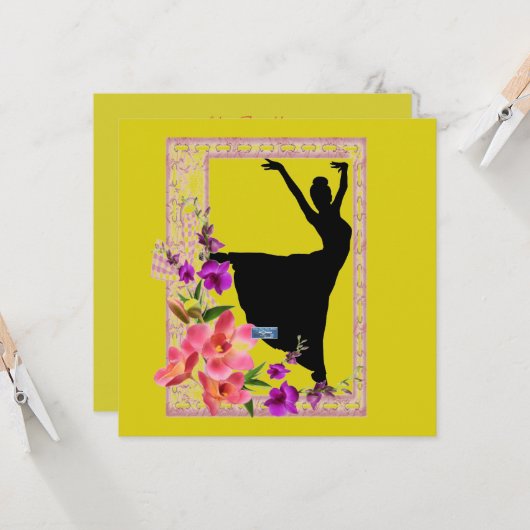 フラットカード1黄色(春ダンス)RFPMDesigns ©️ 2024 (正面/裏面インサイチュ)