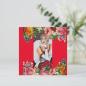 フラットカード10赤（雪の鳥） RFPMDesigns ©️ 2024 (スタンド正面)