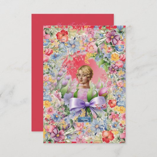 フラットカード1 Red(Cameo Garden) RFPMDesigns ©️ 2024 招待状 (正面/裏面)