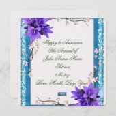 フラットカード2 （紫色の花） RFPMDesigns ©️ 2024 案内状 (正面/裏面)