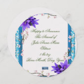 フラットカード3（パープルブロッサム） RFPMデザイン ©️2024 案内状 (正面/裏面)