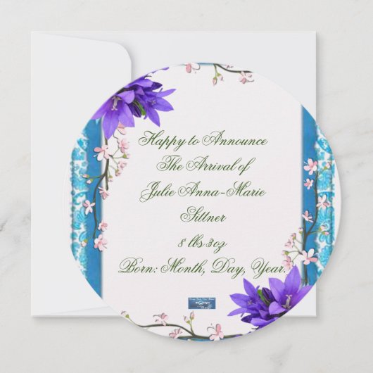 フラットカード3（パープルブロッサム） RFPMデザイン ©️2024 案内状 (正面)