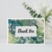 フラットカード3.5インチx 5インチ(緑数々の) サンキューカード (スタンド正面)