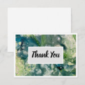 フラットカード3.5インチx 5インチ(緑数々の) サンキューカード (正面/裏面)