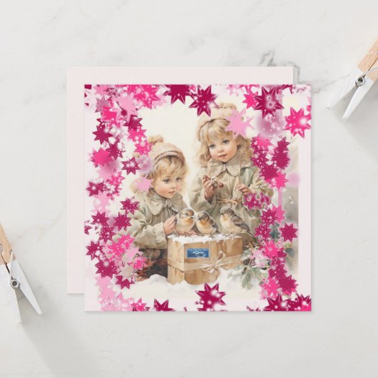 フラットカード9 (PinkSnowFlakes) RFPMDesigns ©️ 2024 (正面/裏面インサイチュ)