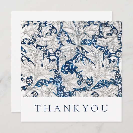 フラットカード:サンキュー:ウィリアム・モリス:水彩 サンキューカード (正面/裏面)