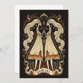 フラットカード – ジェミニシナ〔占星術の〕十二宮図アート シーズンカード (正面/裏面)