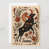 フラットカード – タウルスシナ〔占星術の〕十二宮図アート シーズンカード (正面/裏面)