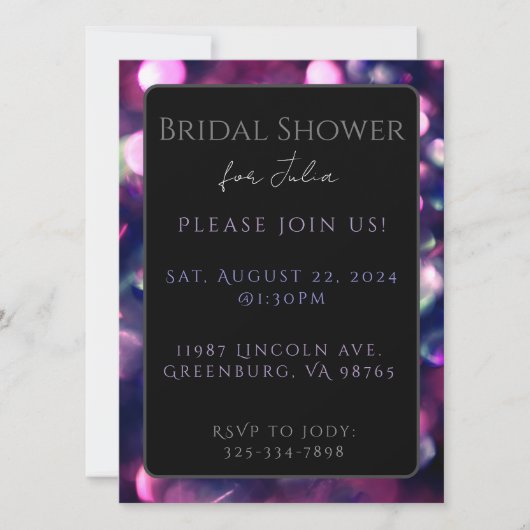 フラットカード、ベリースパークルダーク (正面)