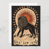 フラットカード – レオシナ〔占星術の〕十二宮図アート シーズンカード (正面/裏面)