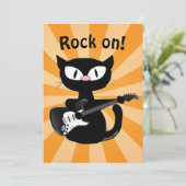 フラットカード - ロックオン！ギター好きの猫 (スタンド正面)