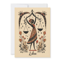 フラットカード – 天秤座〔占星術の〕十二宮図アート