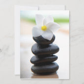 フラットカード，禅石，バランス，瞑想，白 サンキューカード (正面)