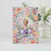 フラットカード 1枚 - L-グレー(カメオ ガーデン) RFPMデザインズ ©️ 2024 招待状 (スタンド正面)