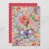 フラットカード 11 赤(カメオ ガーデン) RFPMデザインズ ©️2024 招待状 (正面/裏面)