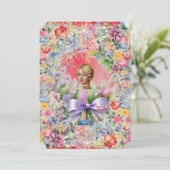 フラットカード 12枚 赤（カメオ ガーデン） RFPMデザインズ ©️2024 招待状 (スタンド正面)