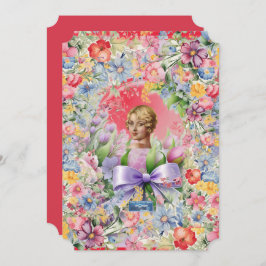 フラットカード 12枚 赤（カメオ ガーデン） RFPMデザインズ ©️2024 招待状