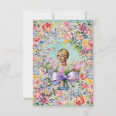 フラットカード 1 ターコイズ（カメオ ガーデン） RFPMデザインズ©️ 2024 招待状 (正面)