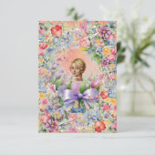 フラットカード 1 桃（カメオ ガーデン）RFPMデザインズ©️2024 招待状 (スタンド正面)