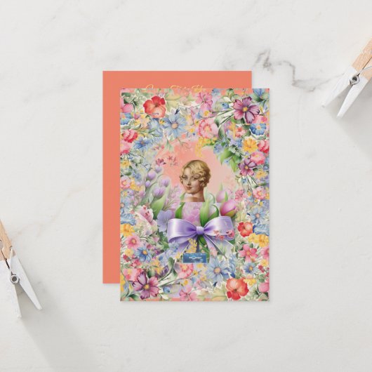 フラットカード 1 桃（カメオ ガーデン）RFPMデザインズ©️2024 招待状 (正面/裏面インサイチュ)