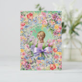 フラットカード 1 L-グリーン（カメオガーデン）RFPMデザインズ©️2024 招待状 (スタンド正面)