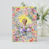 フラットカード 1B-イエロー（カメオガーデン） RFPMデザインズ©️2024 招待状 (スタンド正面)