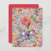 フラットカード 2 レッド（カメオ ガーデン） RFPMDesigns ©️2024 招待状 (正面/裏面)